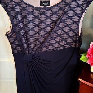 Connected Apparel Blue Ruched Sheath Maxi Dress